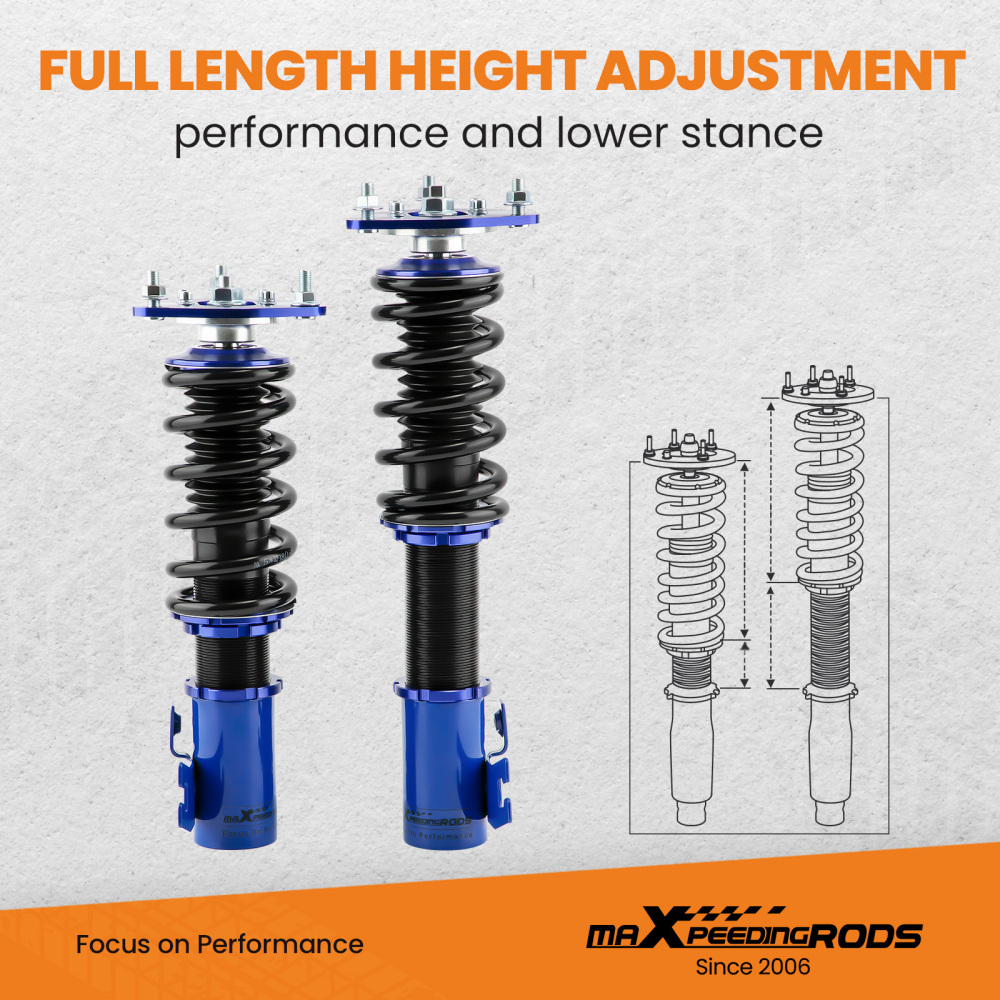 4Pcs Regolabile AmmortizzatoreGewindefahrwerk compatibile per Nissan S13 240Sx 200Sx Lowering Kit