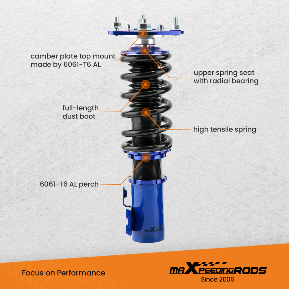 4Pcs Regolabile AmmortizzatoreGewindefahrwerk compatibile per Nissan S13 240Sx 200Sx Lowering Kit