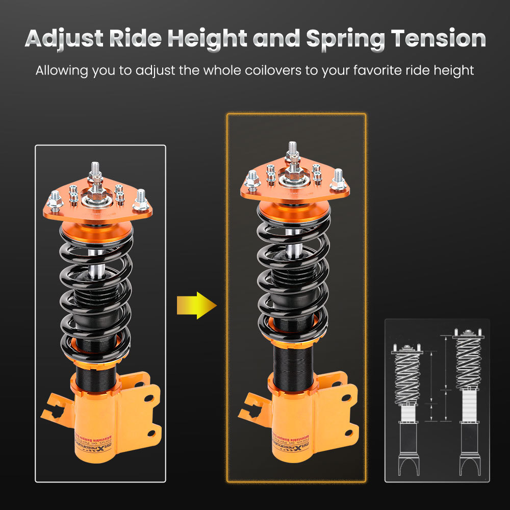 2pcs Avant Amortisseur Damper Hauteur Réglable compatible pour Nissan S13 180SX 200SX