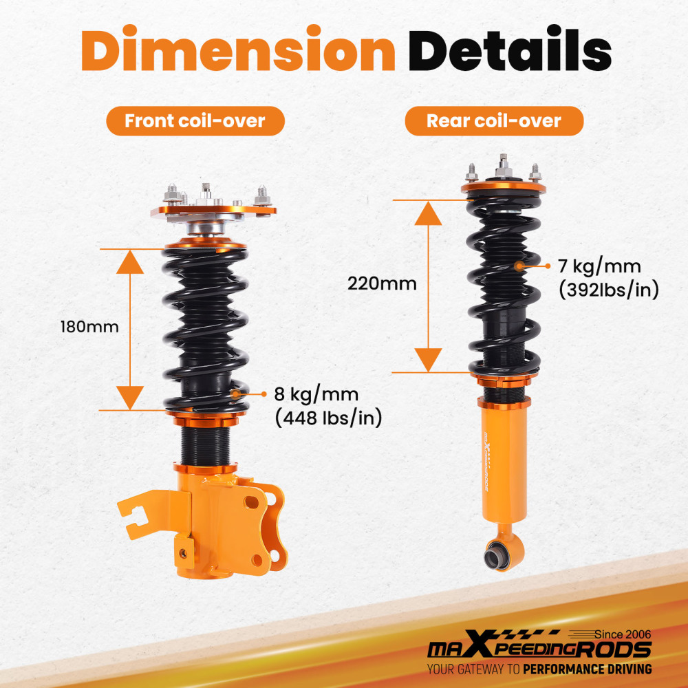 Compatible for Nissan s13 coilovers 180SX 240SX 88-94 24-ways Damper Adjustable Coilover Suspensions Lowering Kit