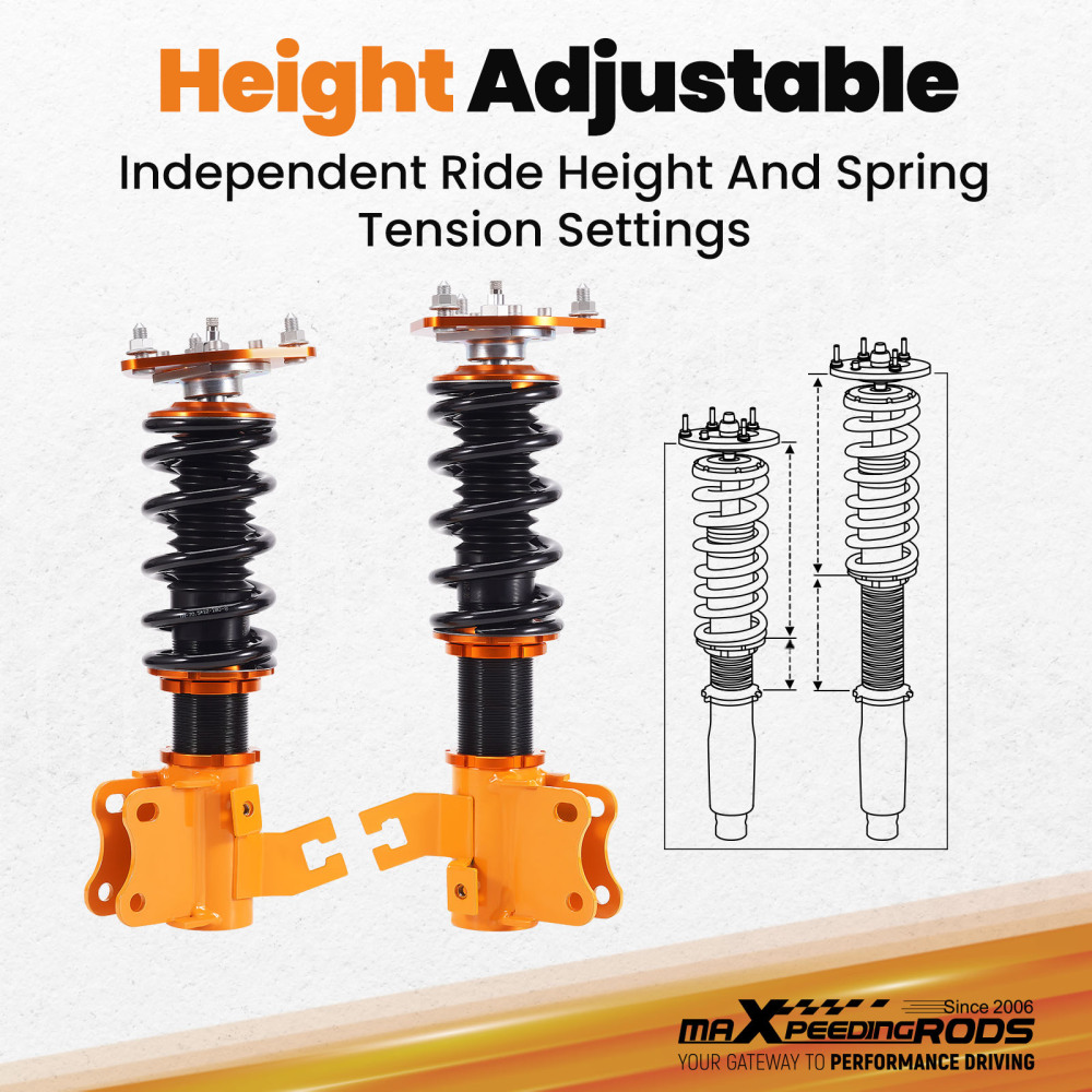 Compatible for Nissan s13 coilovers 180SX 240SX 88-94 24-ways Damper Adjustable Coilover Suspensions Lowering Kit
