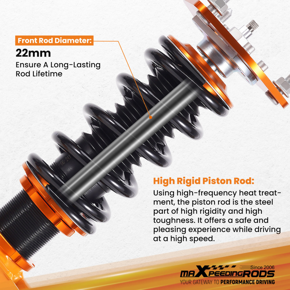 Compatible for Nissan s13 coilovers 180SX 240SX 88-94 24-ways Damper Adjustable Coilover Suspensions Lowering Kit