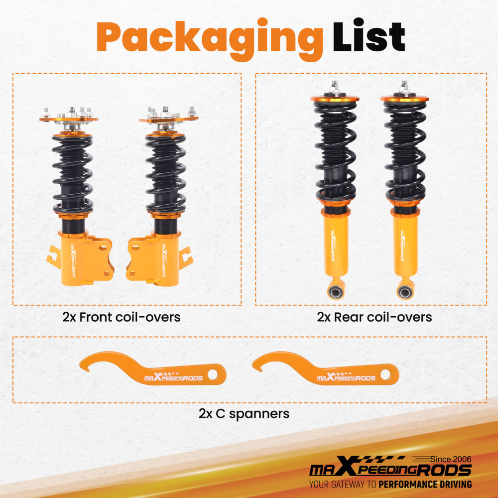 MaX Full Coilovers Suspension Spring Kit compatible for Nissan Silvia s13 coilovers 180SX 240sx coilovers lowering kit