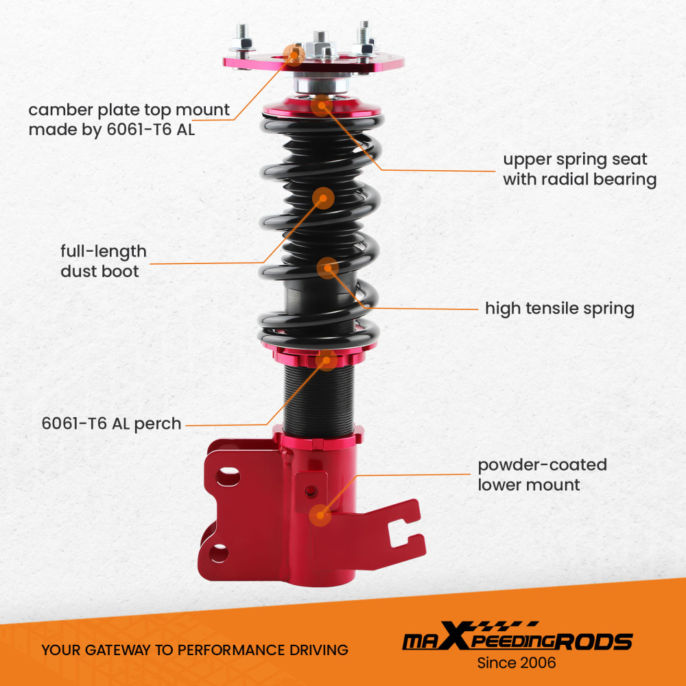 Compatible for Nissan S13 200SX SR20 CA18DET Coilovers Shock Spring Strut CoiloverLowering Kit