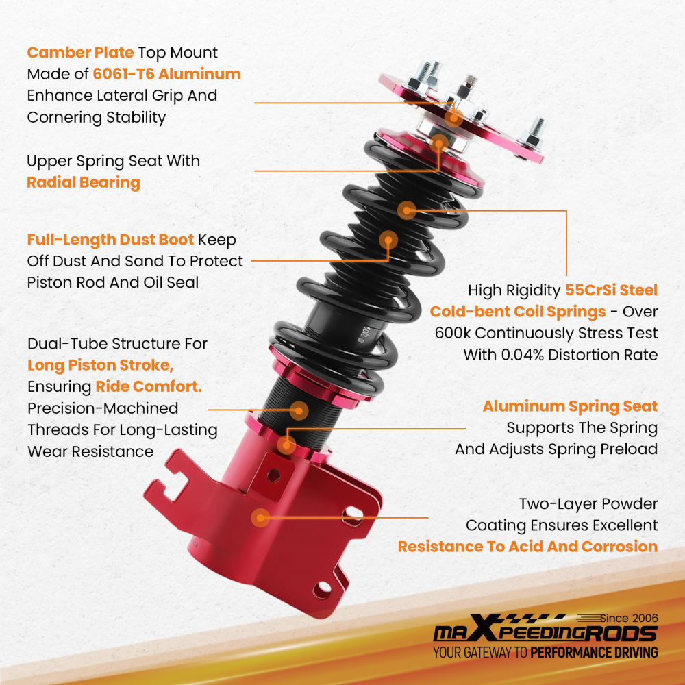Adjustable Damper Front Coilover compatible for Nissan S13 Silvia 200SX 89-94 Coil Sturts