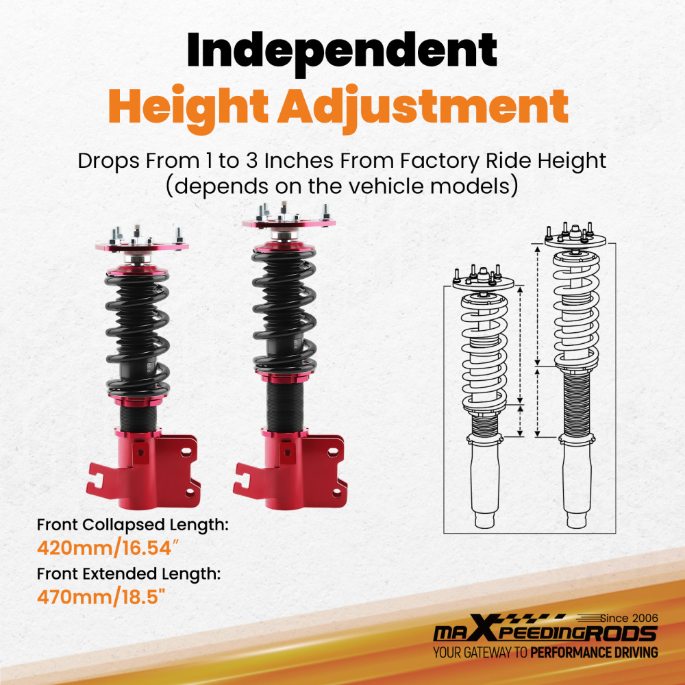 Adjustable Damper Front Coilover compatible for Nissan S13 Silvia 200SX 89-94 Coil Sturts