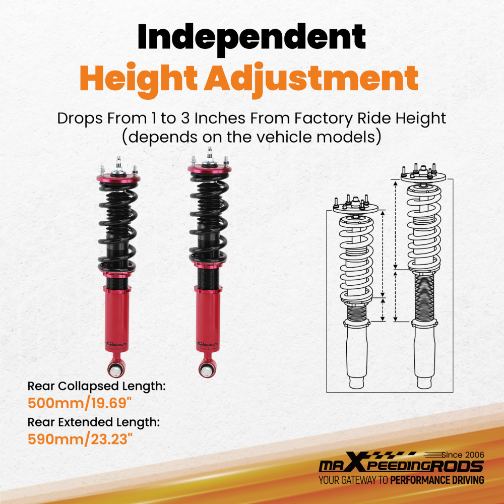 Rear Coilover Suspension compatible for Nissan Silvia S13 180SX 200SX 240SX 88-94 24 Ways
