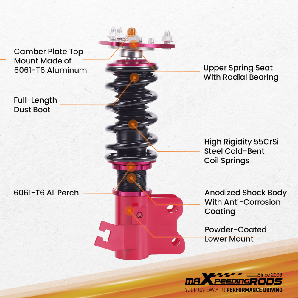 Combines Filetes Amortisseurs compatible pour Nissan Silva S14 200sx 240sx 1994-1998