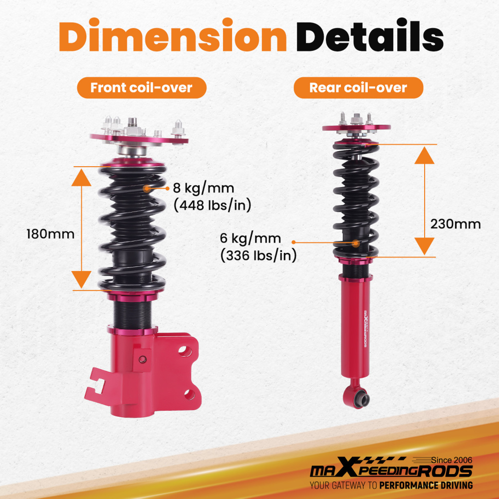 Combines Filetes Amortisseurs compatible pour Nissan Silva S14 200sx 240sx 1994-1998
