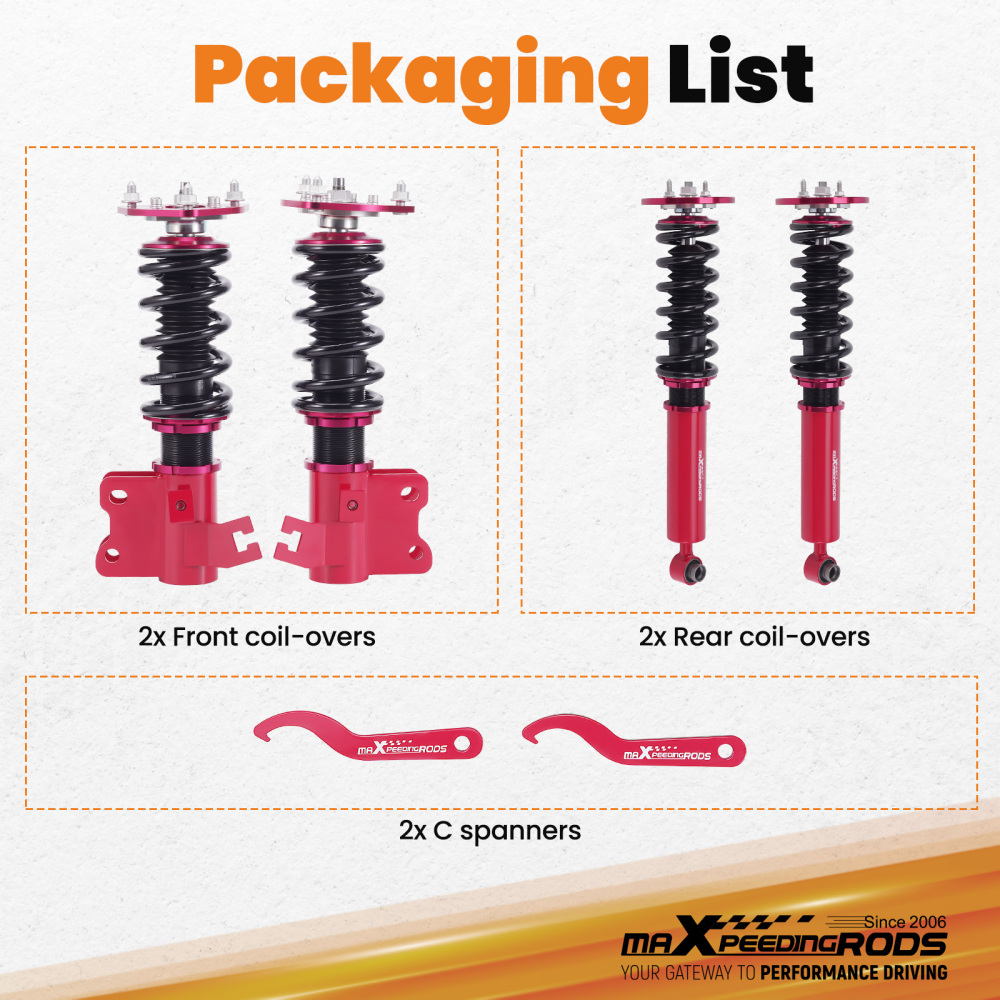 Combines Filetes Amortisseurs compatible pour Nissan Silva S14 200sx 240sx 1994-1998