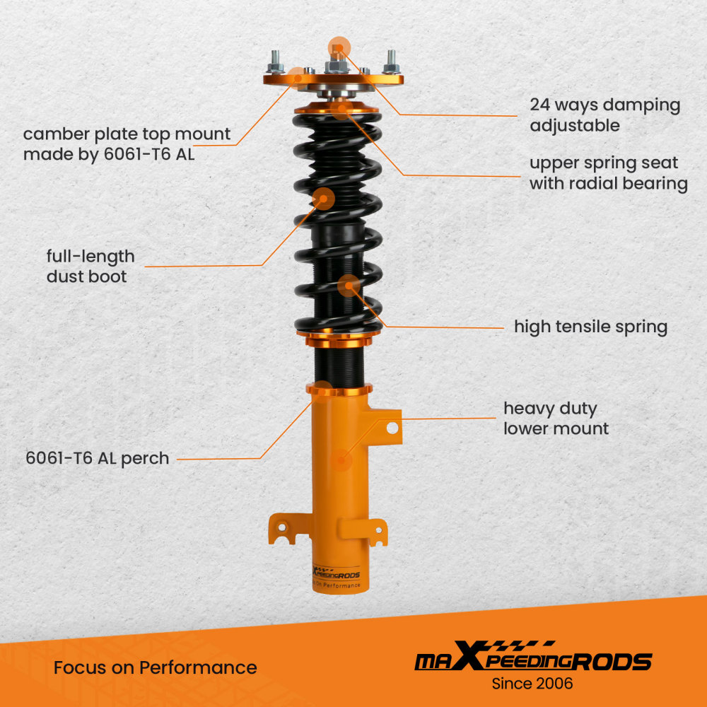 MaXpeedingrods 24 Way Damper Coilovers Suspension Kit compatible for Honda Odyssey 1999-04