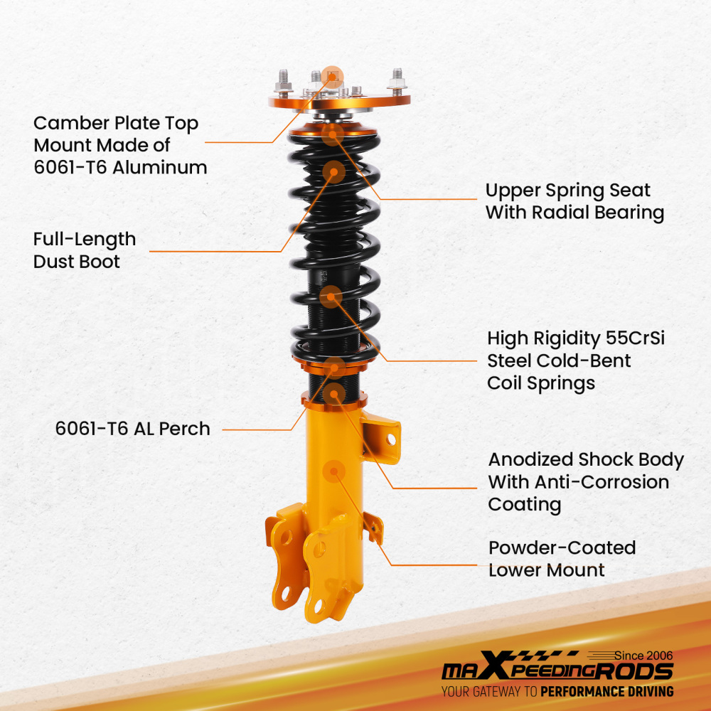 Shock Absorbers Adjustable Height Coilover Suspension Kit compatible for Honda Odyssey 1999-2004