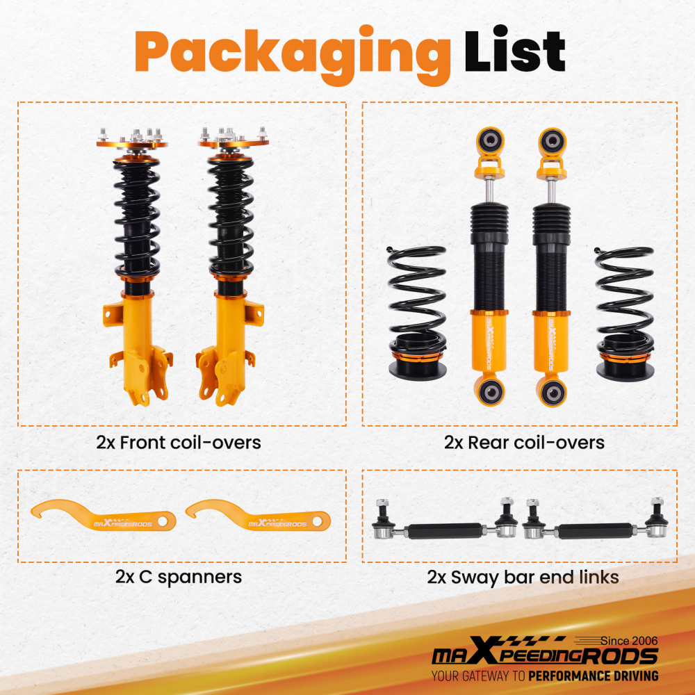 Shock Absorbers Adjustable Height Coilover Suspension Kit compatible for Honda Odyssey 1999-2004