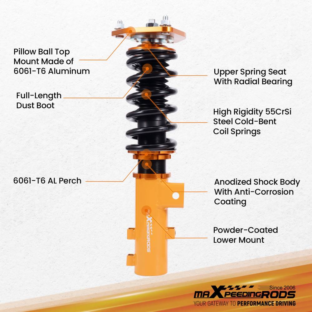 MaXpeedingrods Coilovers Shock Kit compatible for Kia Optima TF 2011-2015 Height Adjustable