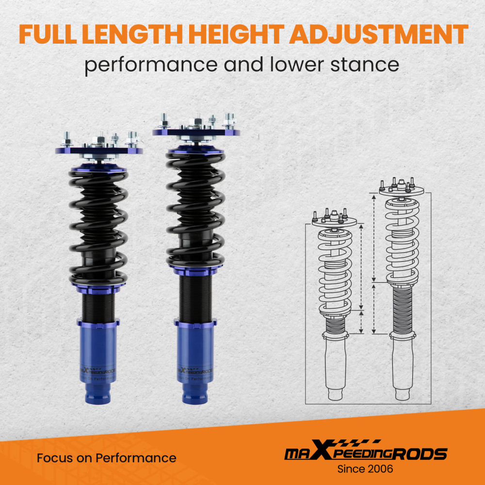 Height Adjustable CoiloversCompatible compatible for HONDA PRELUDE BB1-BB9 1992-2001 Lowering Shocks Struts