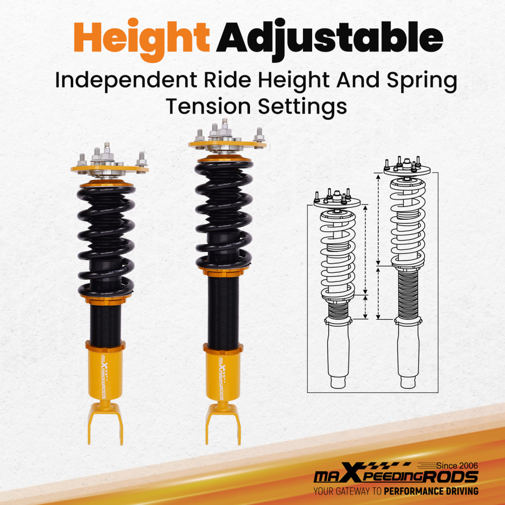 4Pz Coilover Suspension Regolabile Ammortizzatori Kit compatibile per Mazda Rx-8 2004-2011 Lowering Kit