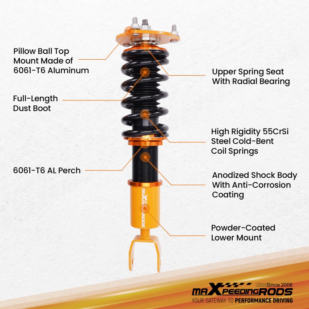 Coilovers Kit compatible for Mazda RX-8 2004-2011 Adjustable Height Shock Struts Lowering Kit