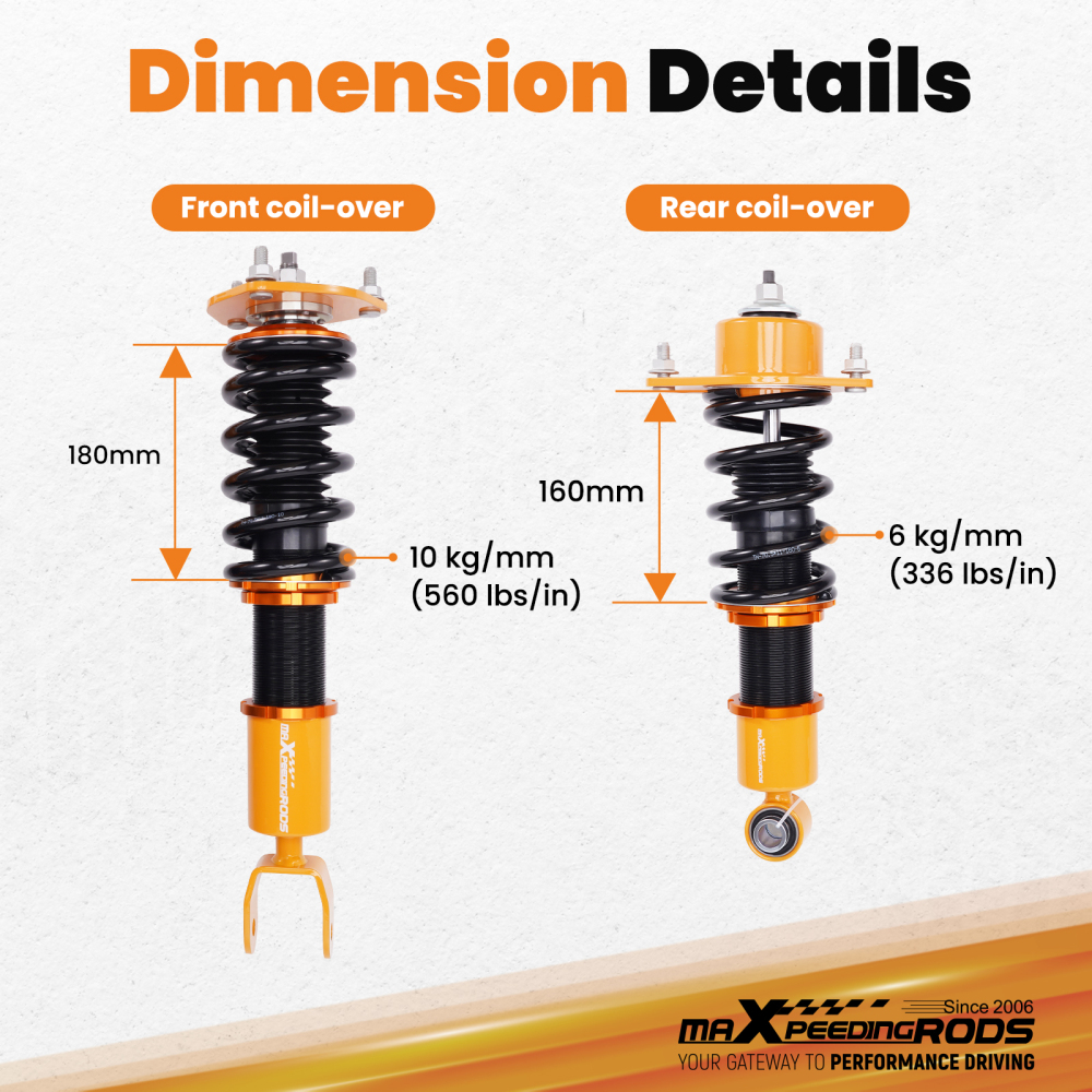 Coilovers Kit compatible for Mazda RX-8 2004-2011 Adjustable Height Shock Struts Lowering Kit