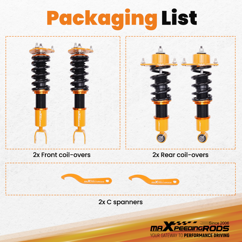 Coilovers Kit compatible for Mazda RX-8 2004-2011 Adjustable Height Shock Struts Lowering Kit