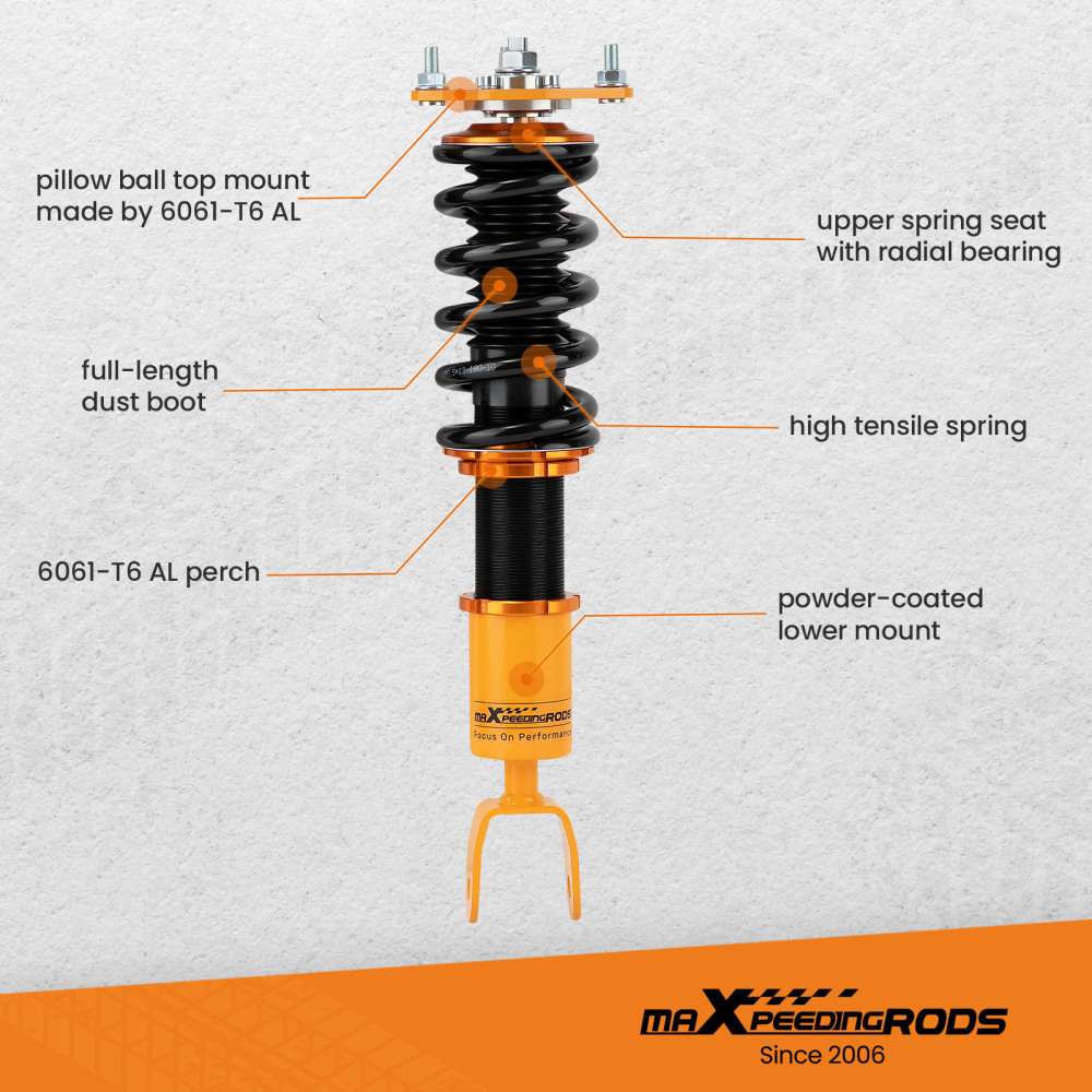 Amortisseur/combinés filetés compatible pour Mazda RX-8 RX8 2004-2011 kit de jambes de force Coiloverkit dabaissement