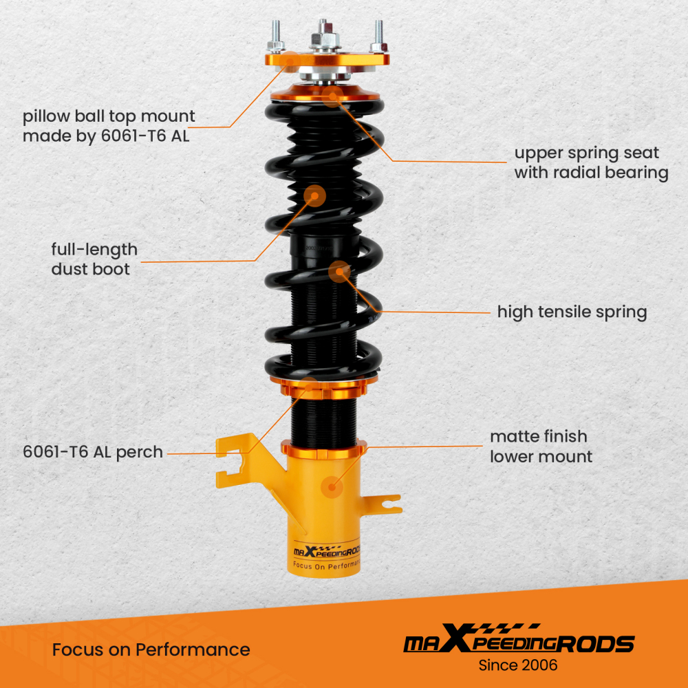 Compatible for Nissan sentra coilovers 00-06 Shocks Adj. Height Coilovers Suspension Coil Spring Kitslowering kit