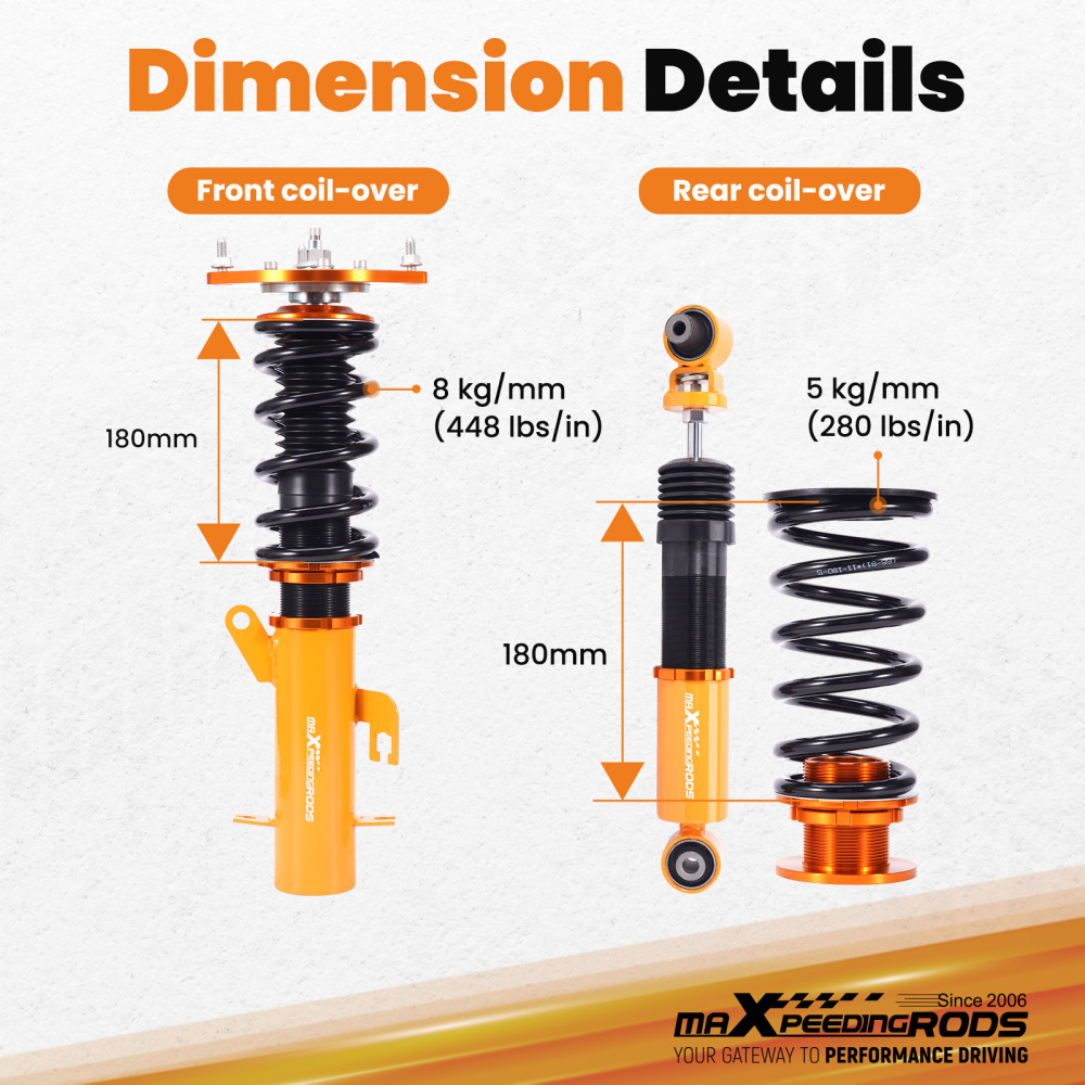 24 Level Damper Coilovers Suspension Kit compatible for Nissan Sentra 07-12 Shocks Struts