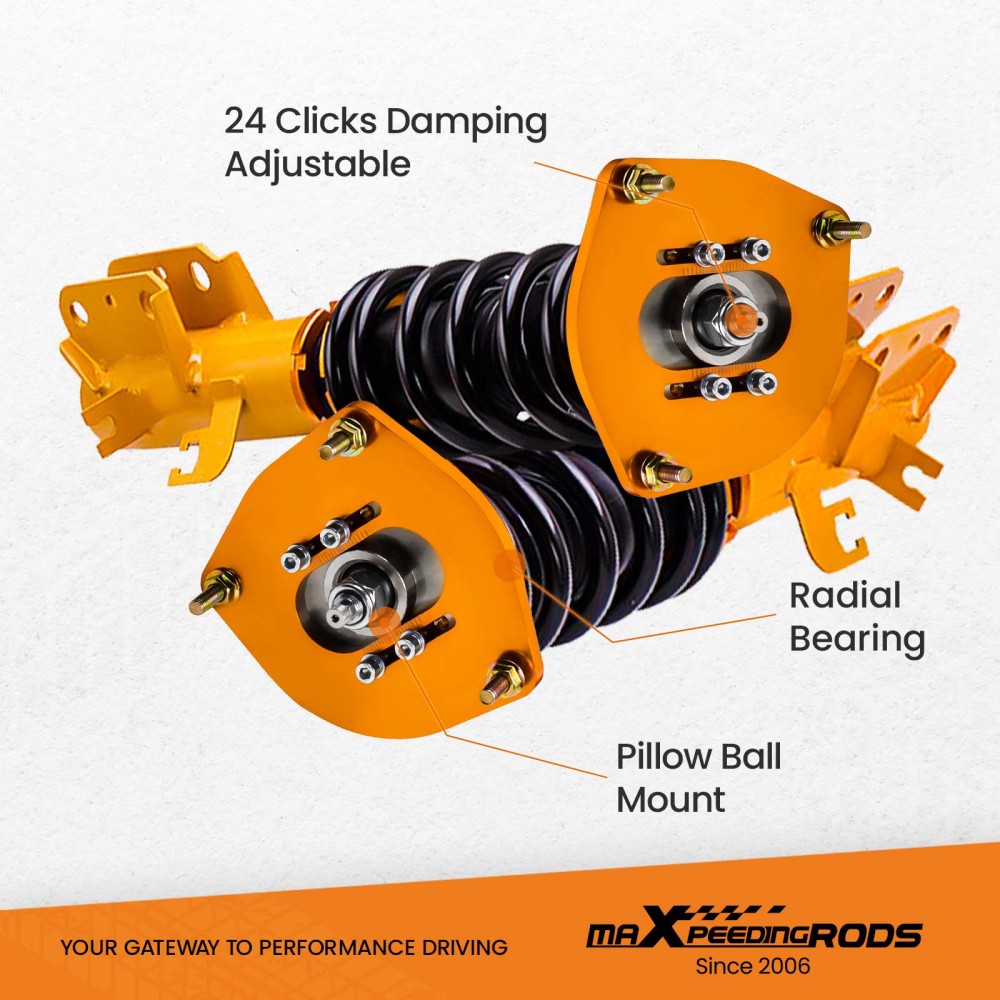Compatible for Nissan sentra coilovers 2007-2012 FrontRear Coilover Kit 24 Ways Adjustable Damper