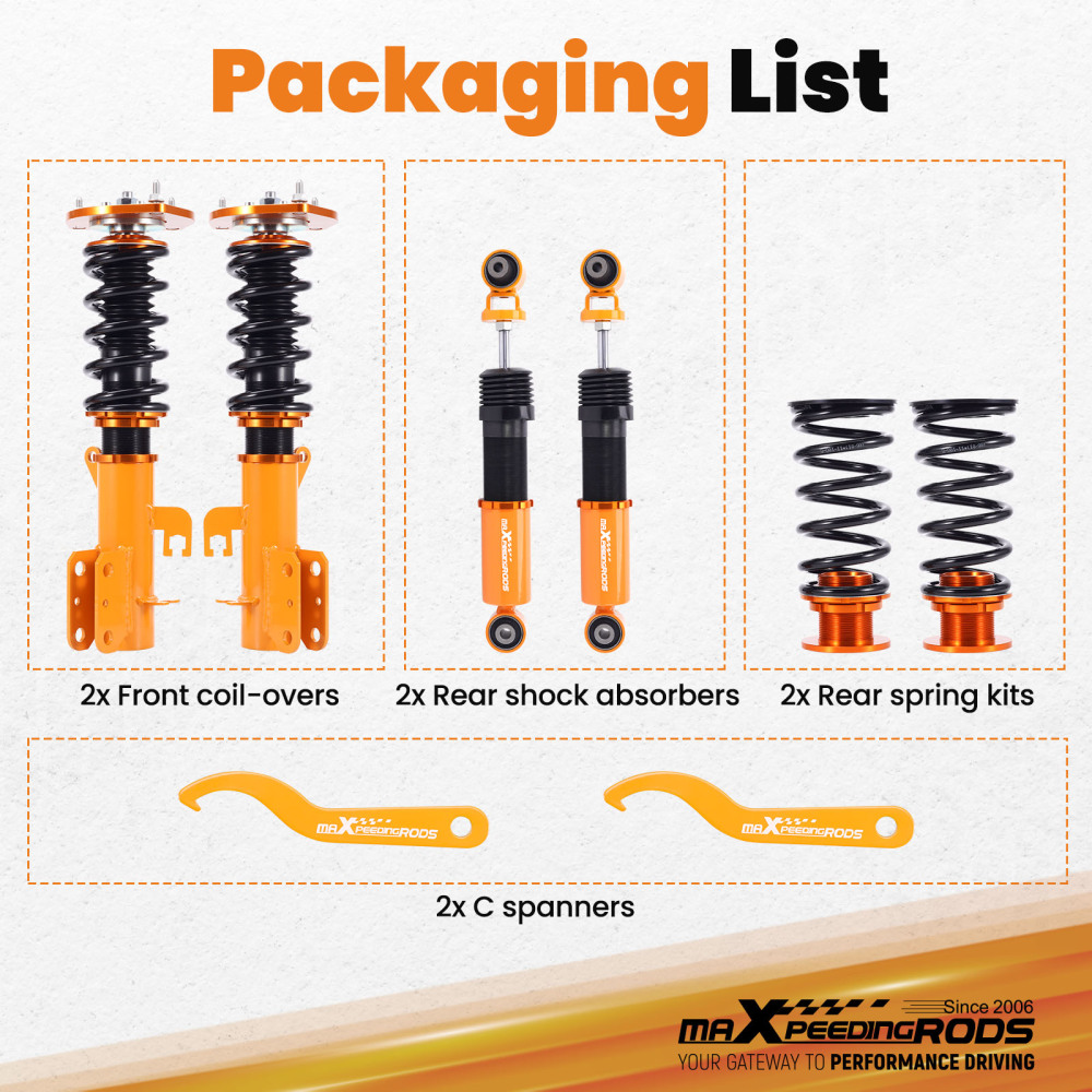 Adj Height Coilover Kits compatible for Nissan sentra coilovers B16 2007-2012 Shock Absorber Struts