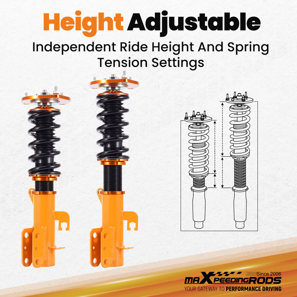 Coilovers Kits compatible for Nissan sentra coilovers B16 2007-2012 Adj Height Shocks Struts Top Hats lowering kit