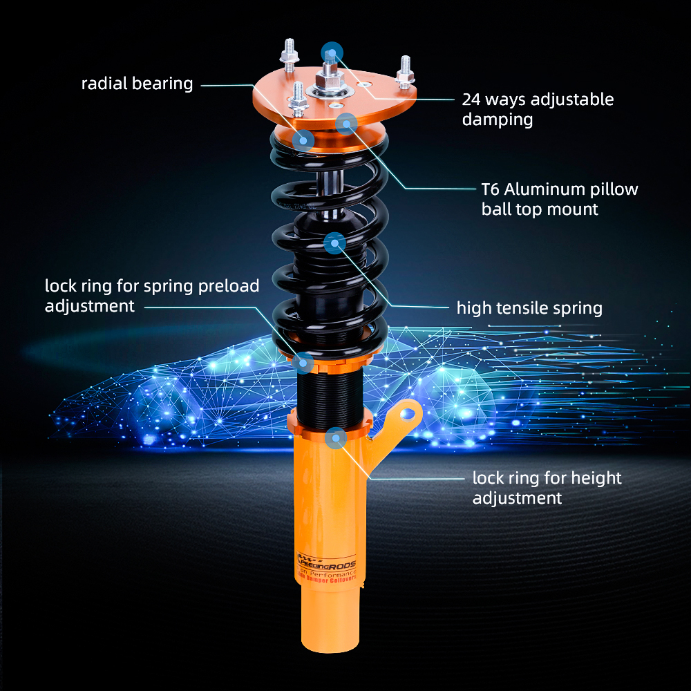 Height And Damper Adjustable Coilover Suspension Kit Compatible For Skoda Octavia Third generation 2012-2019 lowering kit