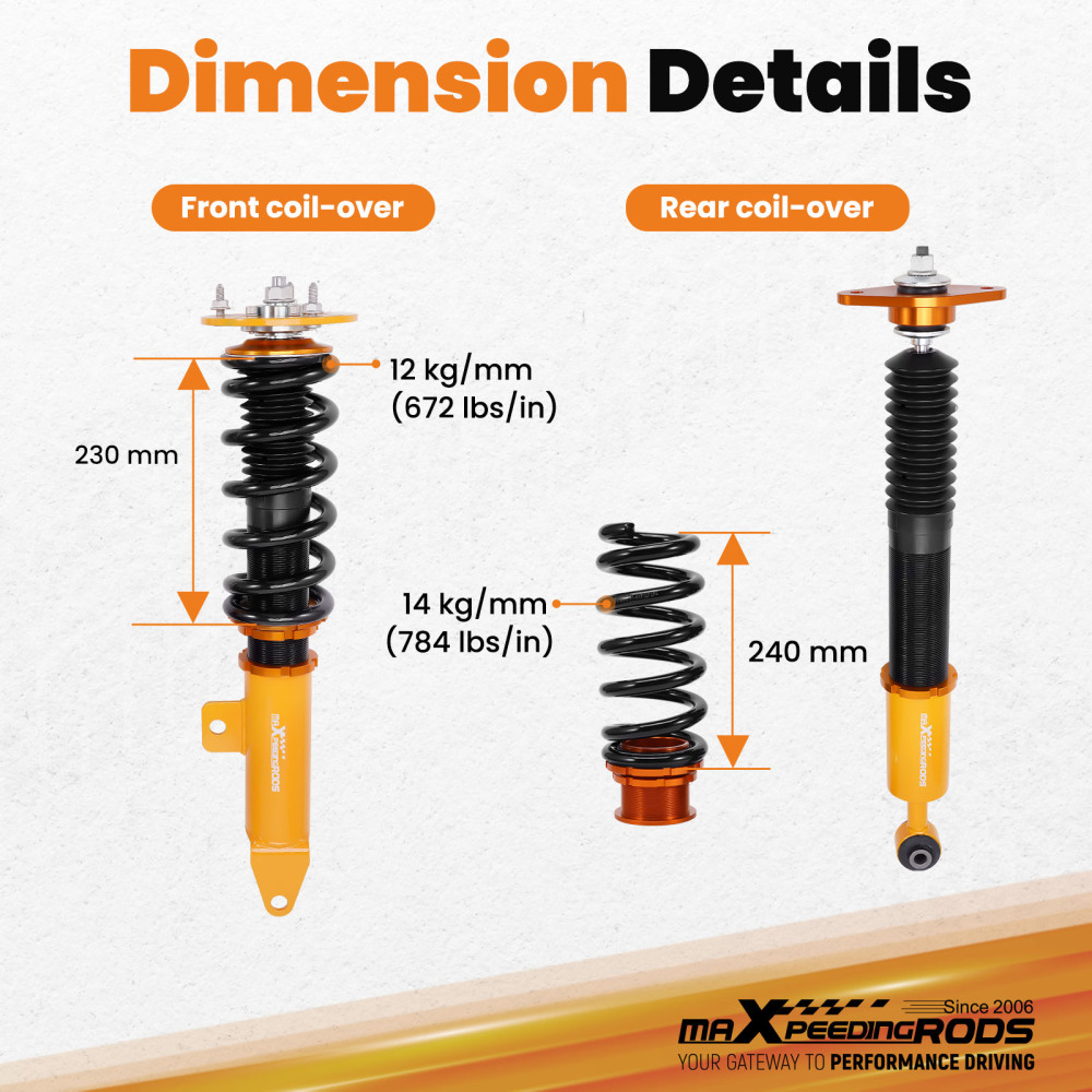 Racing Adj. Coperchi di altezza compatibile per DODGE CHARGER CHALLENGER MAGNUM compatibile per CHRYSLER 300C Lowering Kit