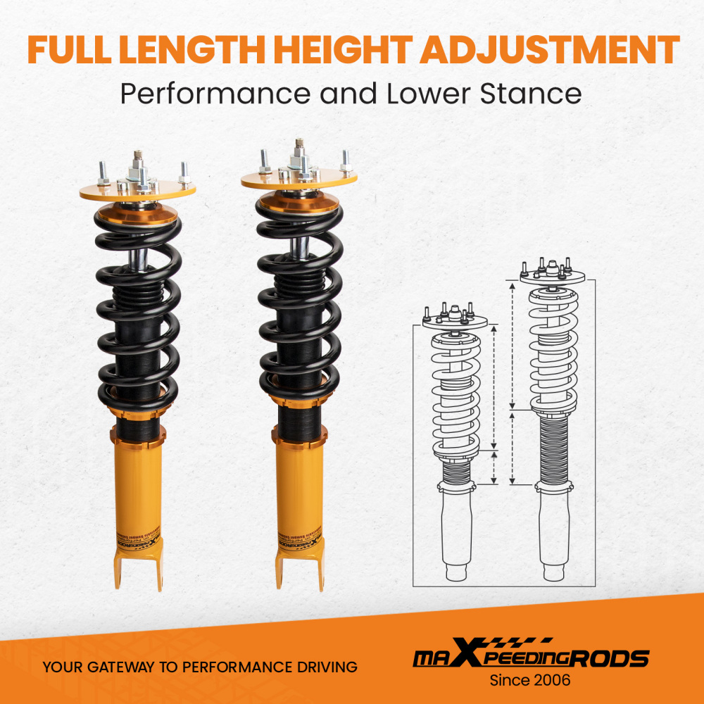 24 Way Damper Adjustable Coilover Lowering Kit Compatible for Dodge Charger 06-10 SRT-8 RWD