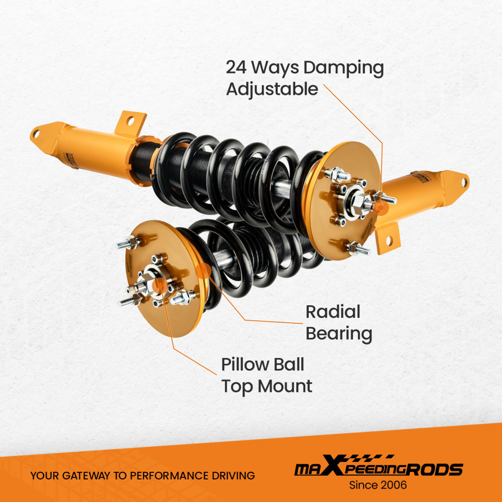 24 Way Damper Adjustable Coilover Lowering Kit Compatible for Dodge Charger 06-10 SRT-8 RWD