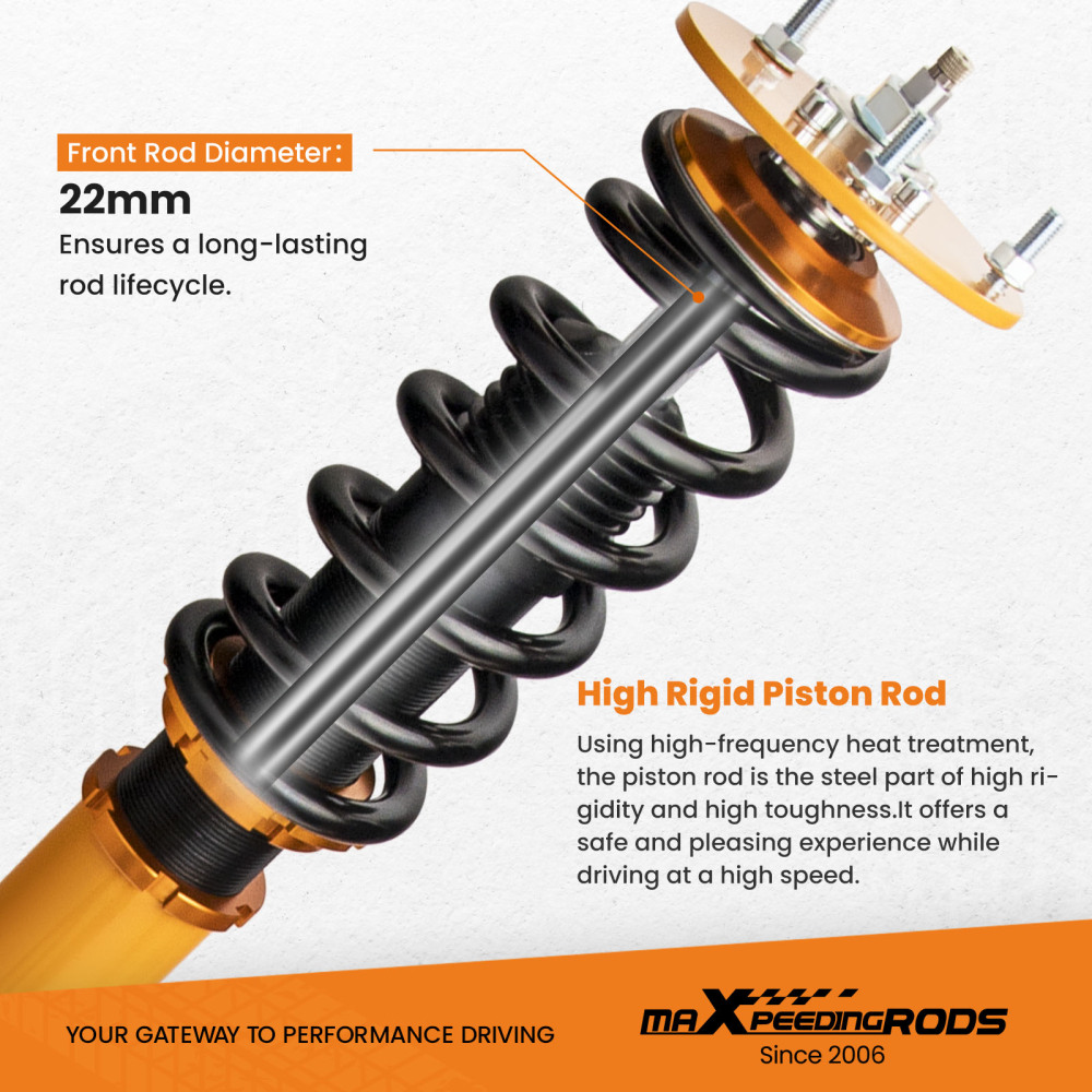 24 Way Damper Adjustable Coilover Lowering Kit Compatible for Dodge Charger 06-10 SRT-8 RWD