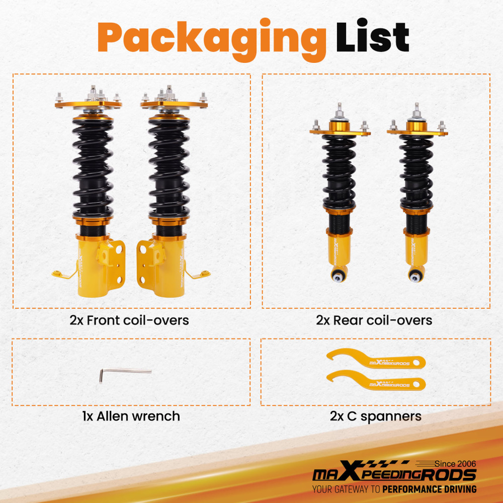 24 Levels Damper Coilover Shocks Kit compatible for Subaru BRZ compatible for Scion FRS FR-S GT86 86 13-20