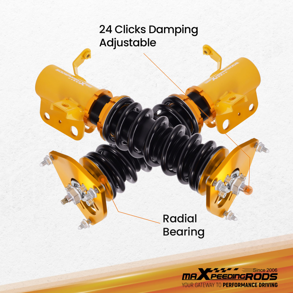 24 Levels Damper Coilover Shocks Kit compatible for Subaru BRZ compatible for Scion FRS FR-S GT86 86 13-20