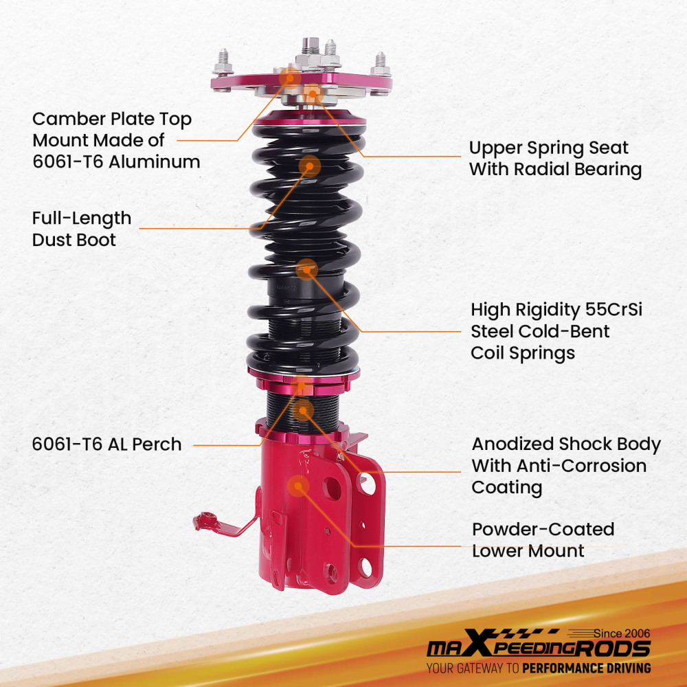 Coilovers Lowering Kit compatible for Toyota 86 for GT86 FT86 12+ ZN6 Shocks Struts