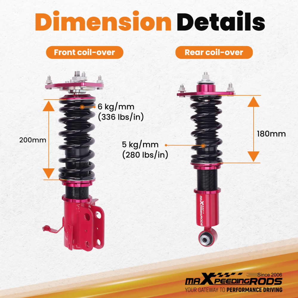 Coilovers Lowering Kit compatible for Toyota 86 for GT86 FT86 12+ ZN6 Shocks Struts
