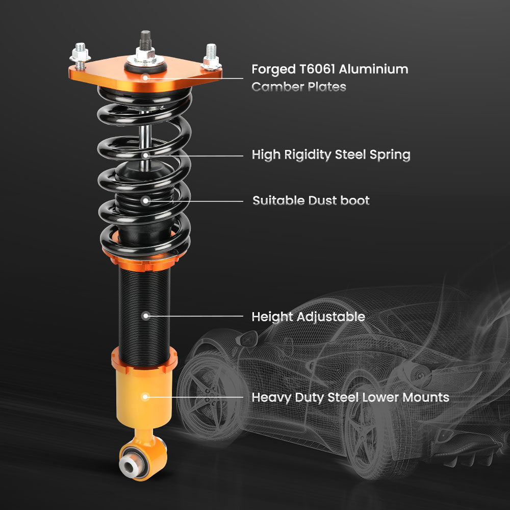 Ammortizzatori Anteriori E Posteriori compatibile per Subaru Forester Mk 3 09-13 Coilovers Lowering Kit