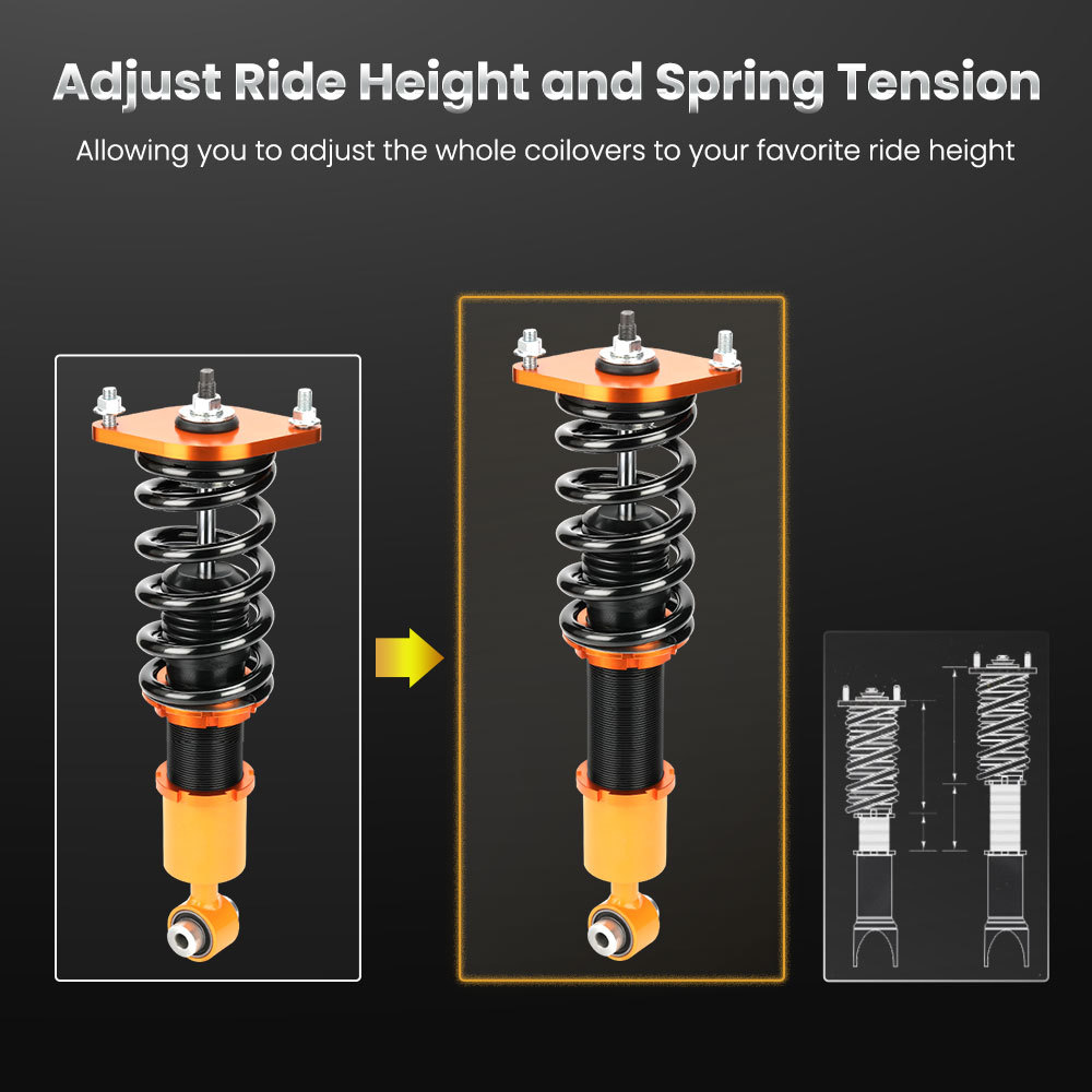 Ammortizzatori Anteriori E Posteriori compatibile per Subaru Forester Mk 3 09-13 Coilovers Lowering Kit