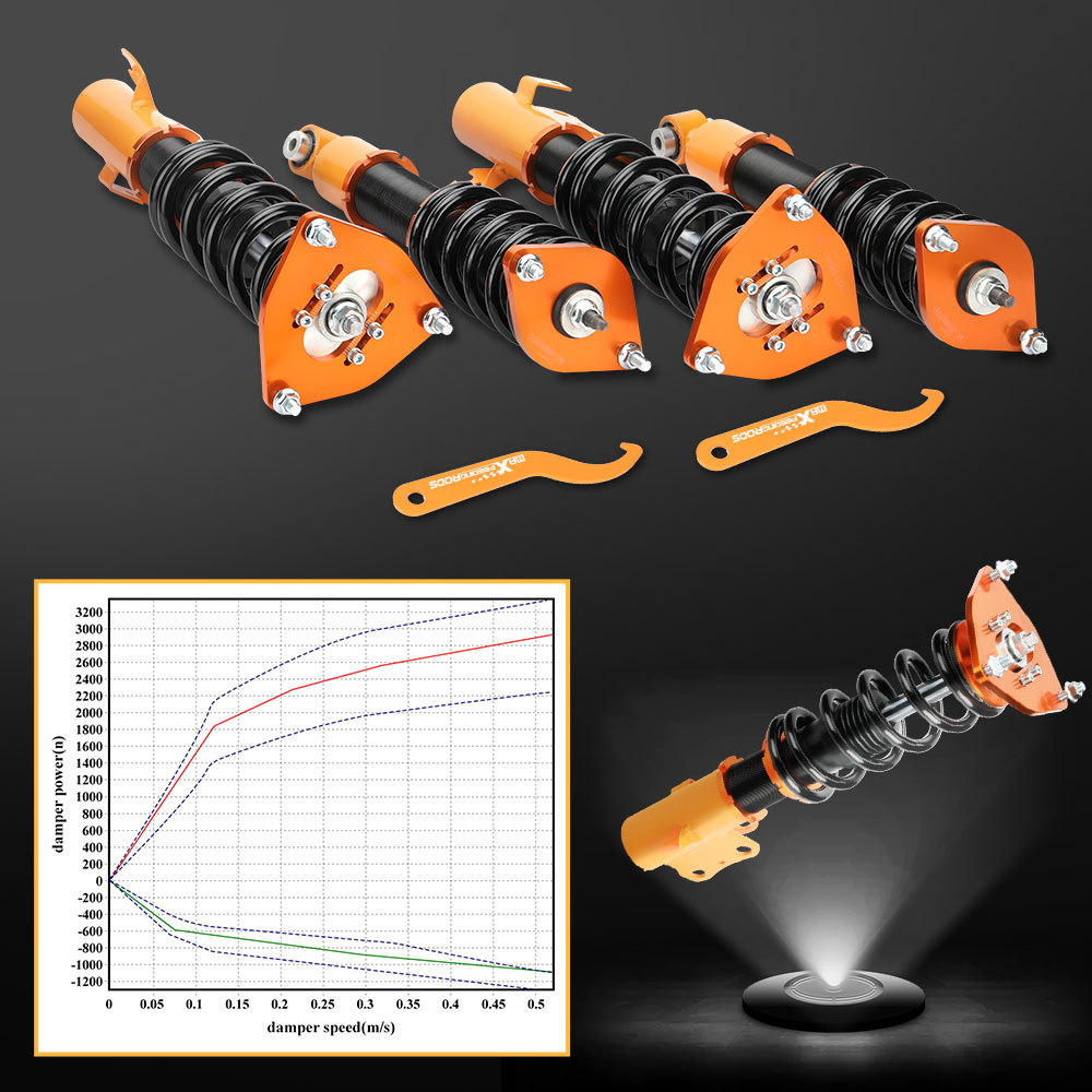 Ammortizzatori Anteriori E Posteriori compatibile per Subaru Forester Mk 3 09-13 Coilovers Lowering Kit
