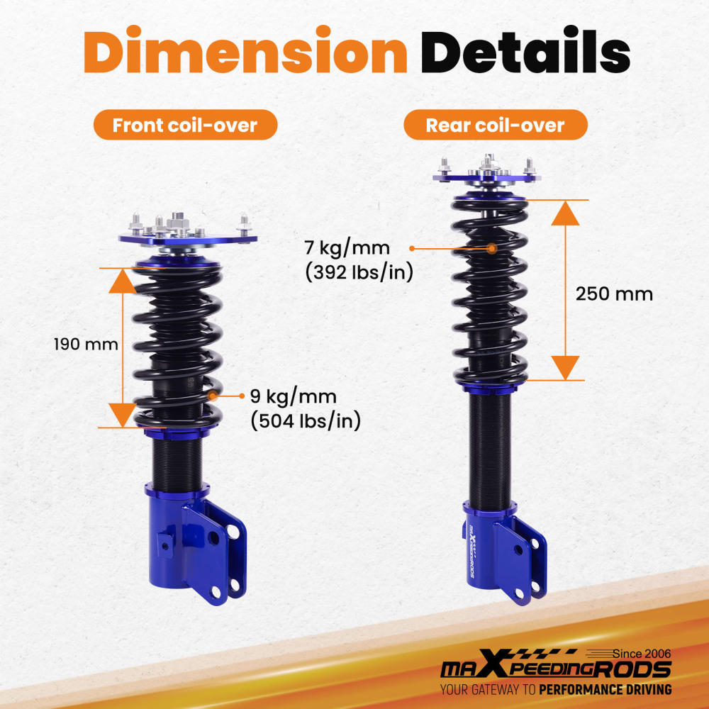 Kit Assetto Coilover Ammortizzatori compatibile per Subaru Impreza WRX/STI GDA GDB 2002-2007