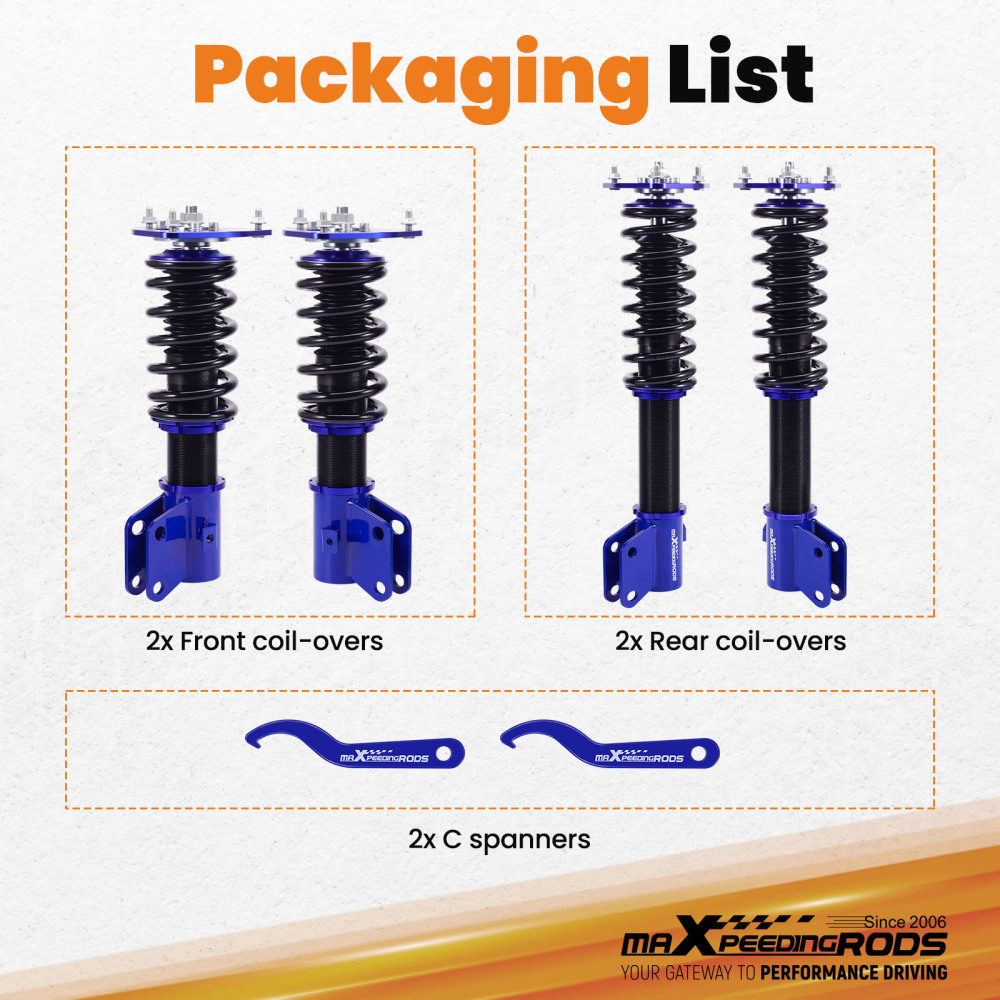 Kit Assetto Coilover Ammortizzatori compatibile per Subaru Impreza WRX/STI GDA GDB 2002-2007