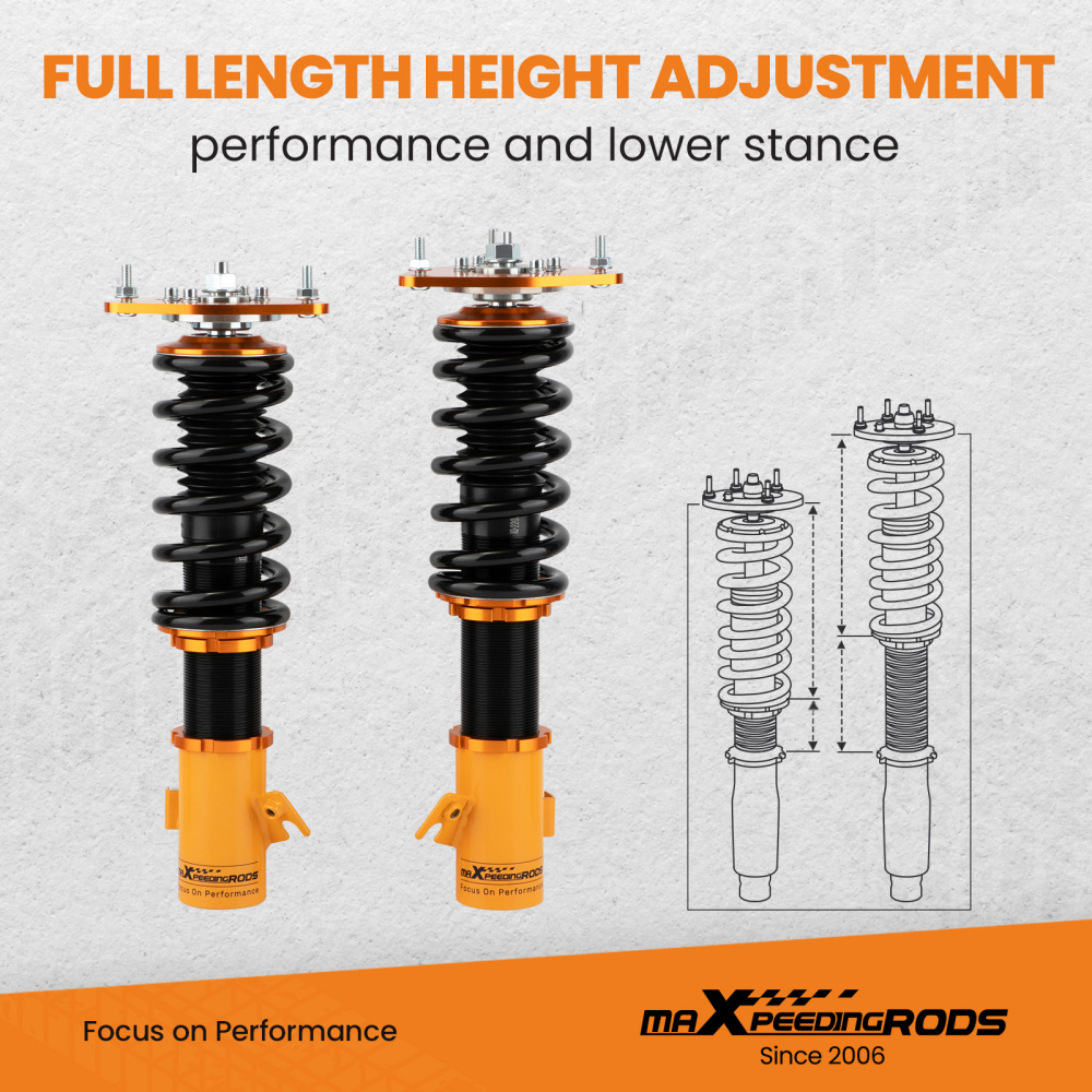 Compatible for Subaru Impreza GDB GG 00-07 Adjustable Ride Height Coilover Suspension Lowering Kit