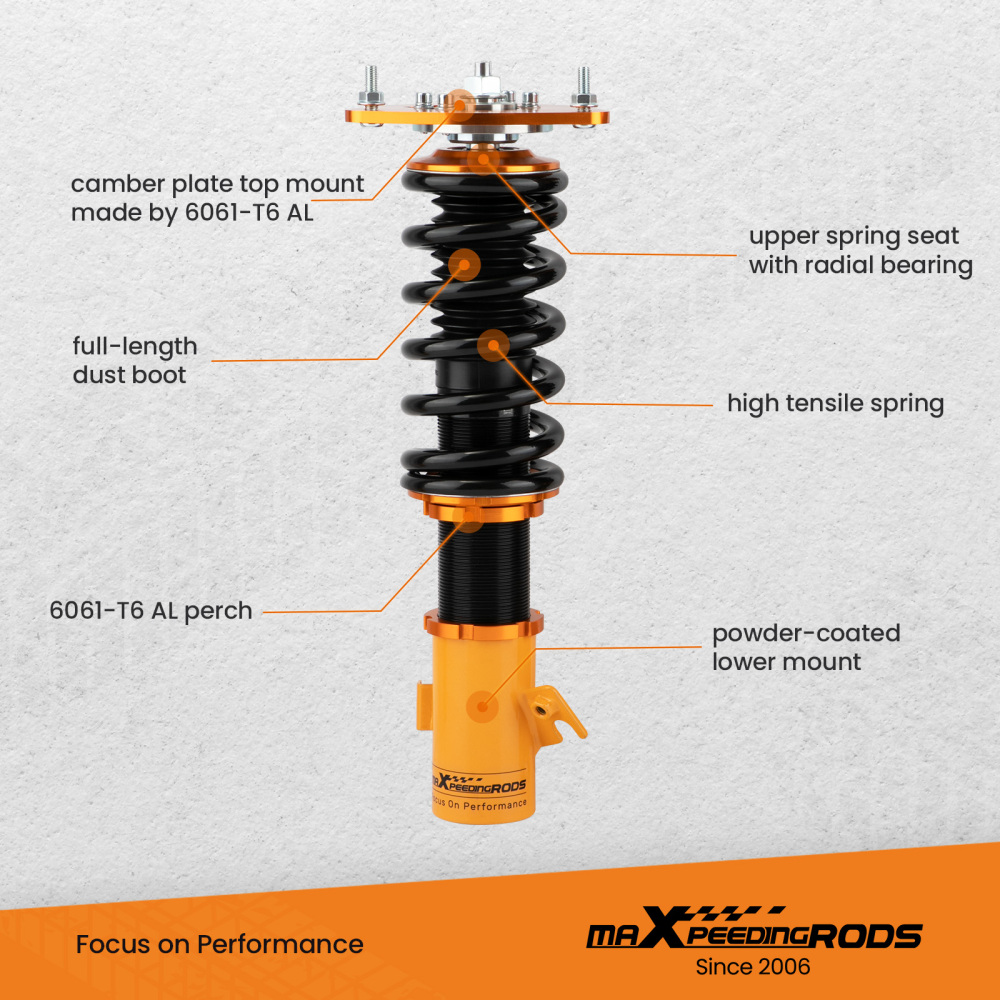 Compatible for Subaru Impreza GDB GG 00-07 Adjustable Ride Height Coilover Suspension Lowering Kit