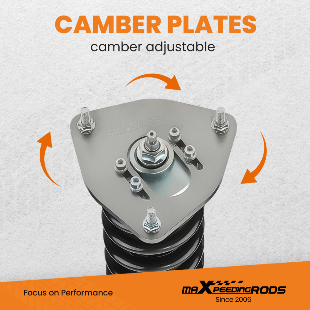 Compatible for Subaru Impreza 2002 - 2007 GDB GDA 24 Ways Adjustable Coilover Suspension Kit Grey Lowering Kit