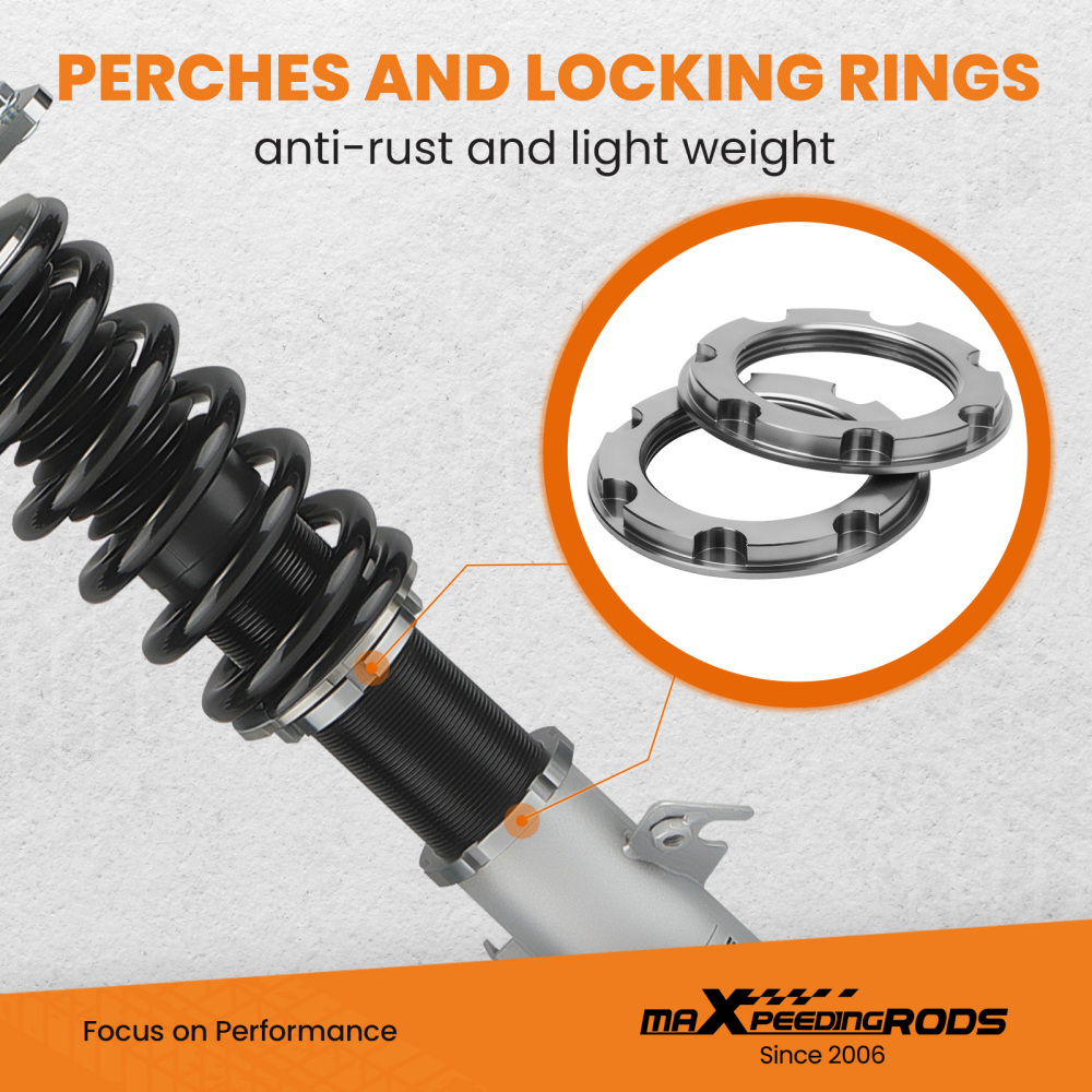 Compatible for Subaru Impreza 2002 - 2007 GDB GDA 24 Ways Adjustable Coilover Suspension Kit Grey Lowering Kit