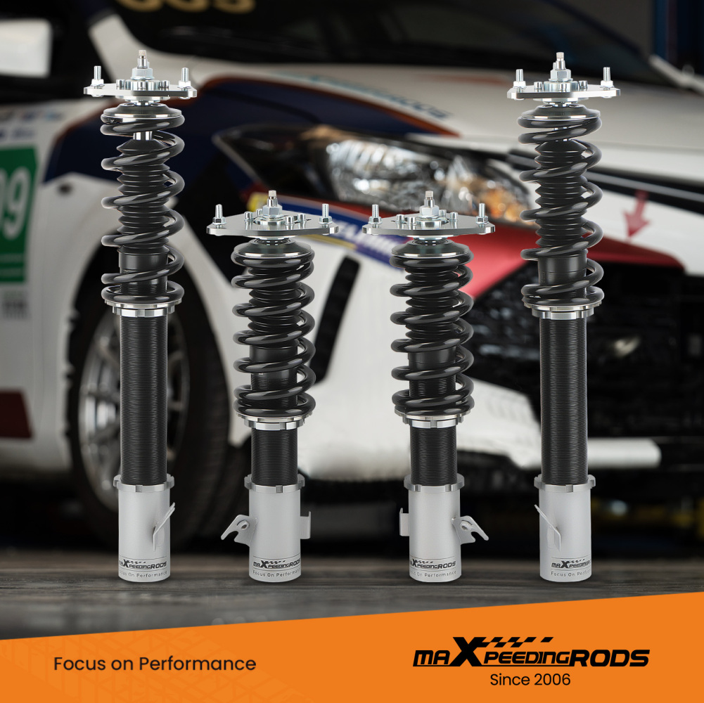 Compatible for Subaru Impreza 2002 - 2007 GDB GDA 24 Ways Adjustable Coilover Suspension Kit Grey Lowering Kit