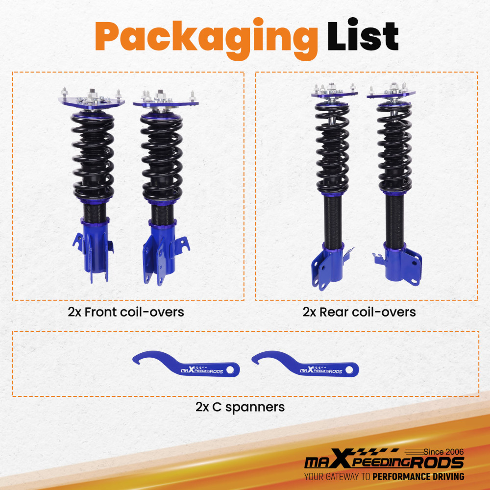 BFO Coilovers Spring Struts compatible for Subaru Impreza WRX 03-07 compatible for Forester SG 03-08