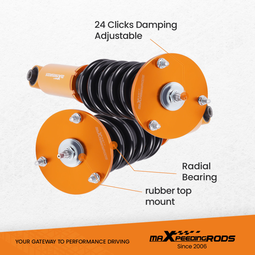 Compatible for Toyota Supra JZA70 MA70 GA70 86-93 24 Ways Damper Adjustable Coilover Shock Struts Lowering Kit